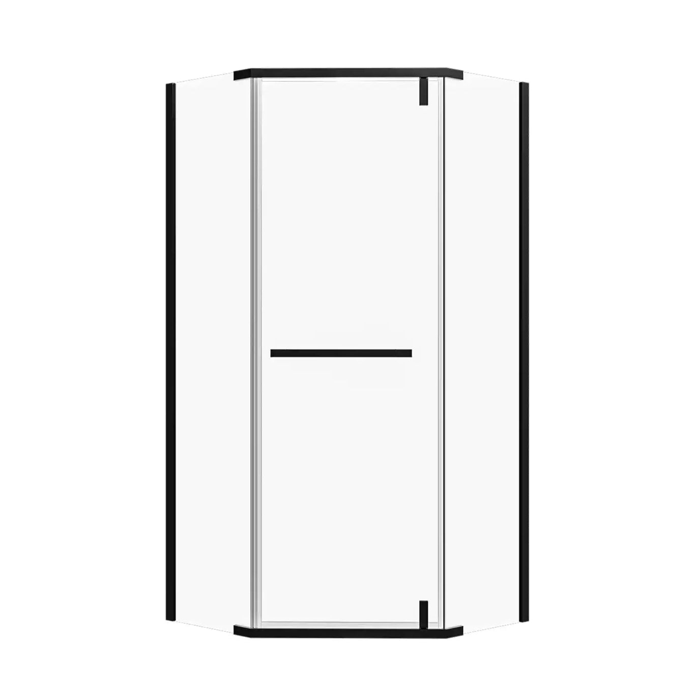 36"W *72"H Frameless Corner Shower Enclosure, 1/4" Tempered Glass